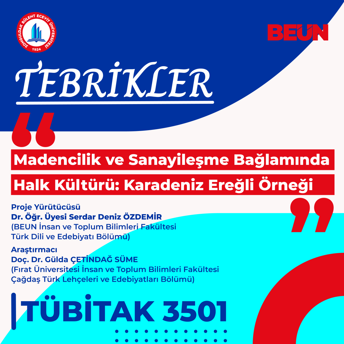  Dr. Öğr. Üyesi Özdemir’in Projesine TÜBİTAK’tan Destek